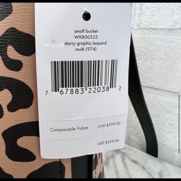 Kate Spade Darcy Graphic Leopard Small Bucket Bag Crossbody - Picture 8 of 10